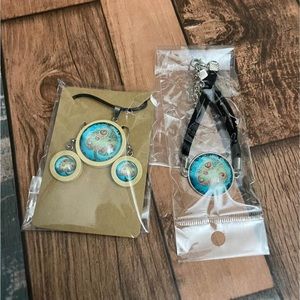 Handmade 3pc Tree of Life Jewelry Set in light wood